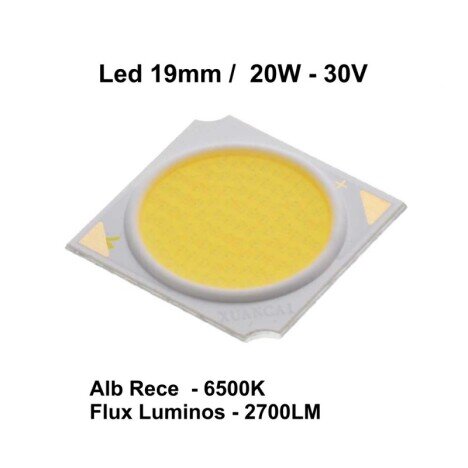 LED COB 19MM , PUTERE 20W